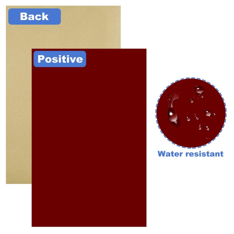 Thyores 15PCS Red Velvet Fabric Sticky Back Adhesive Back Sheets, Self-Adhesive Velvet Fabric for Jewelry Drawer Craft and Craft Making (8.3" x 11.8") A4 Sheet - Image 3
